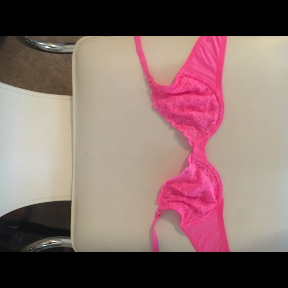 Bright Pink VS lace bra